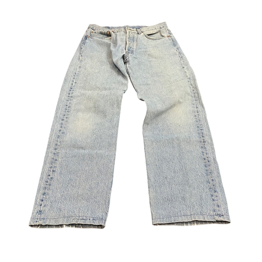 Levis 501 Jeans Mens W32 L30 Light Wash Vintage Made in USA Straight Leg Denim